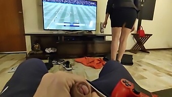 Mature Woman Engages In Sexual Activity With Her Partner'S Son And Allows Him To Ejaculate Inside Her Anus