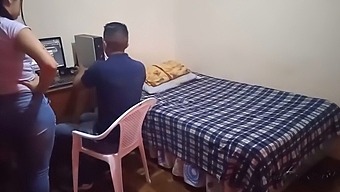 Stepmom Interrupts Our Gaming Session: Secretive Fucking In The Closet
