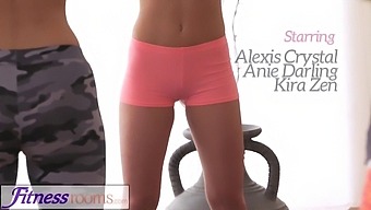 Yoga Instructor In Fitness Center Has Sex With Young Student Wearing Strap-On