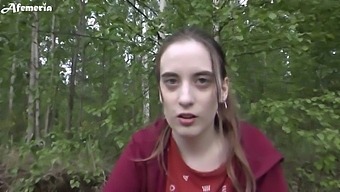 My Girlfriend Gives Me A Blowjob In The Woods And Takes My Cum In Her Mouth