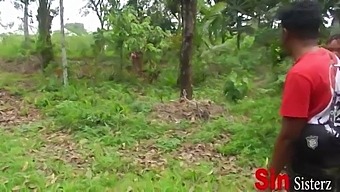 Two Brothers Engage In Public Sexual Encounter With Two African-American Sisters Working On A Farm