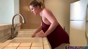 Mature And Teen In A Kitchen Encounter
