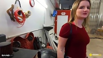 Pov Roadside Encounter With A Busty Blonde And A Mechanic