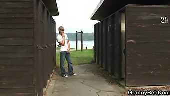 Old Man Has Sex With An Older Woman In A Public Restroom