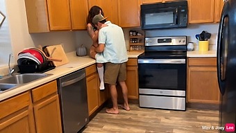Cleaning Up The Kitchen Leads To Unexpected Sex - Amateur Blowjob And Creampie