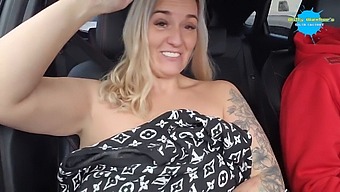 Stripping Naked In A Car During The Daytime
