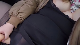 Chubby Cutie With Big Tits Pleasures Herself In A Cab