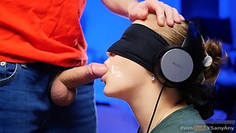 Blindfolded Brunette Explores Taste In 4k With Bdsm Twist