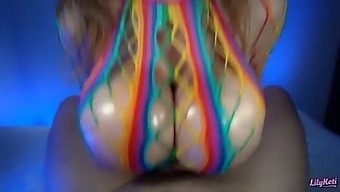 Hentai-Obsessed Babe Gives Herself A Titfuck In Point Of View