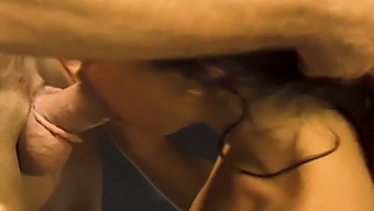 Brunette Student Receives A Rough Blowjob Lesson!