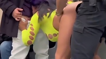 Luna Bella'S Steamy Subway Encounter: A Tantalizing Display Of Big Tits And Ass